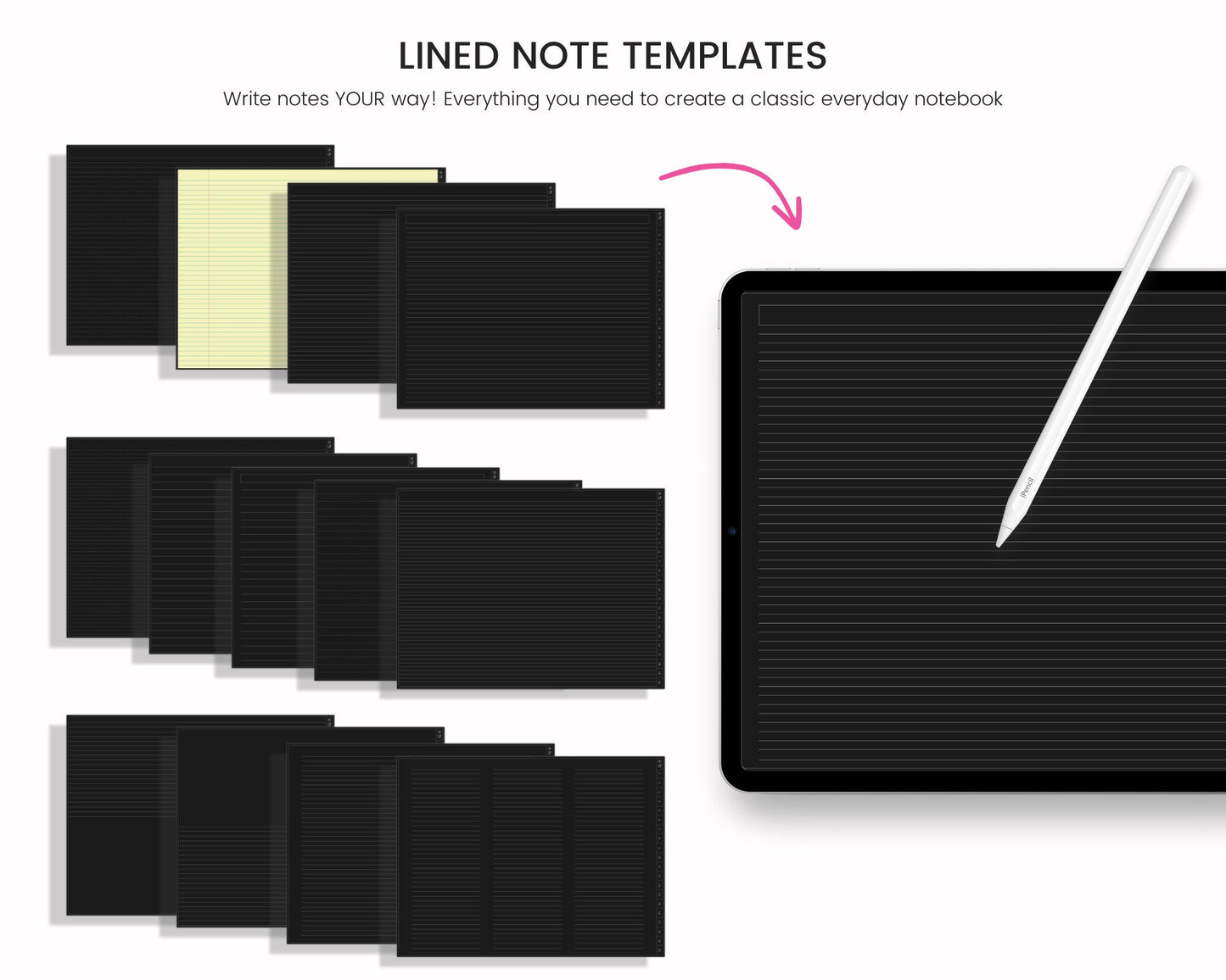 Dark Mode Landscape Digital Notebook