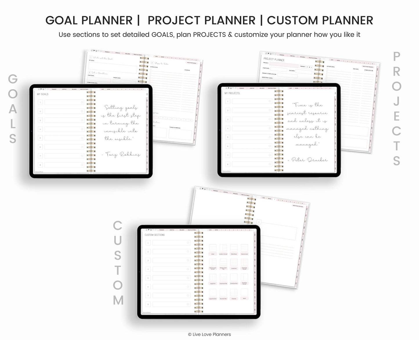 Undated Digital Planner Goodnotes
