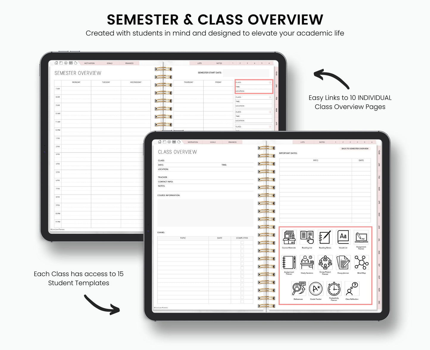 Student Planner | Academic Planner for Students | Undated Digital Student Planner