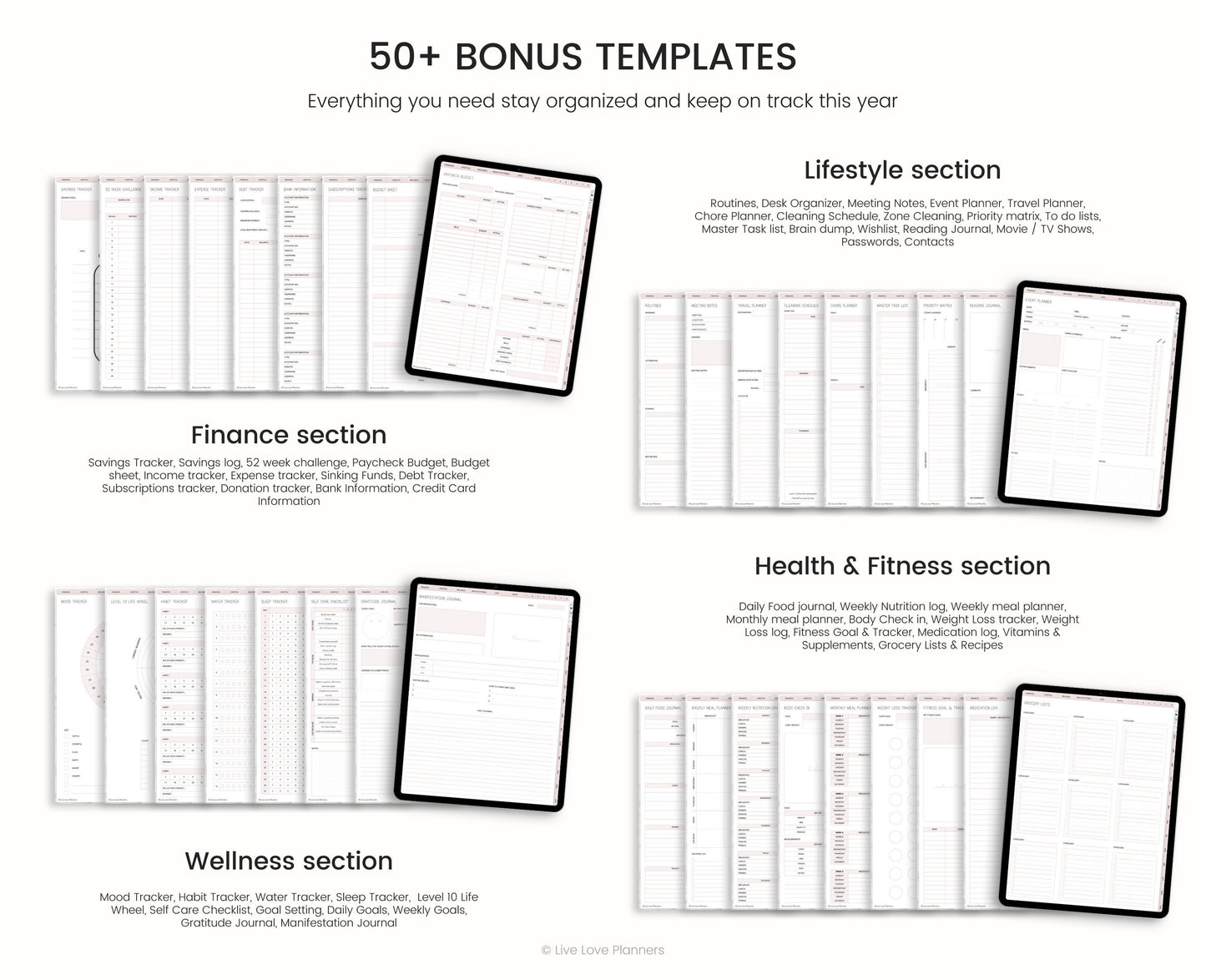 Undated Digital Planner Goodnotes