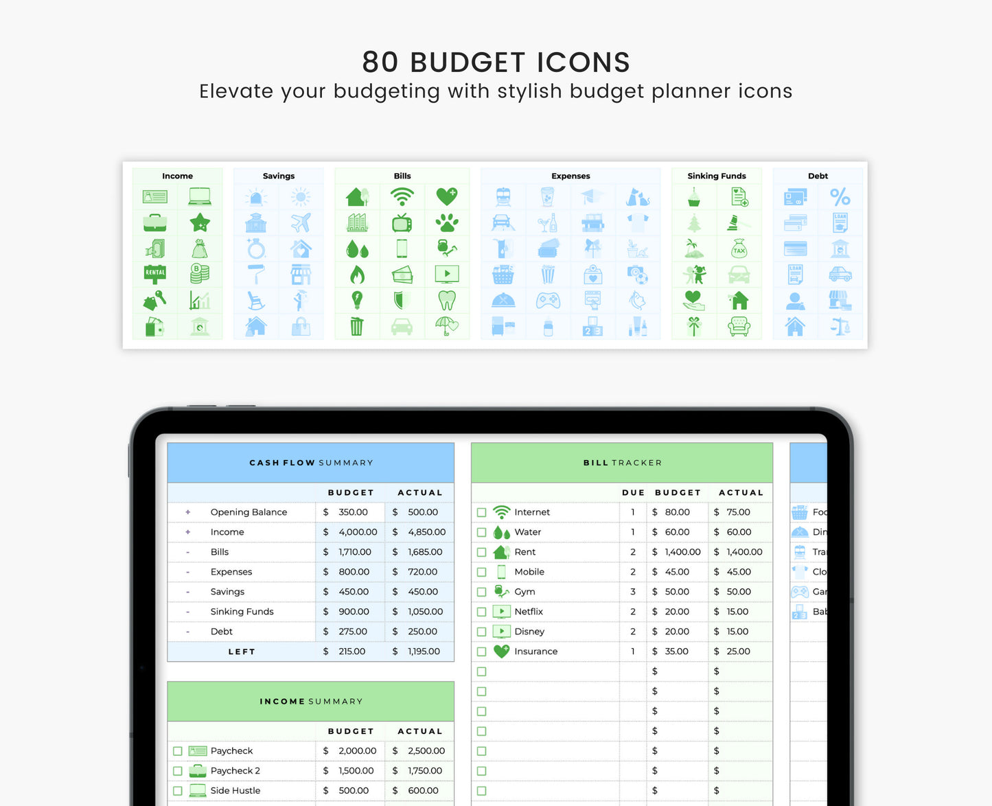 Budget Planner for Google Sheets - Weekly