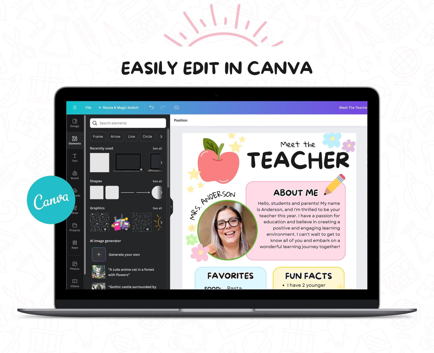Meet the Teacher Template - Editable Classroom Intro