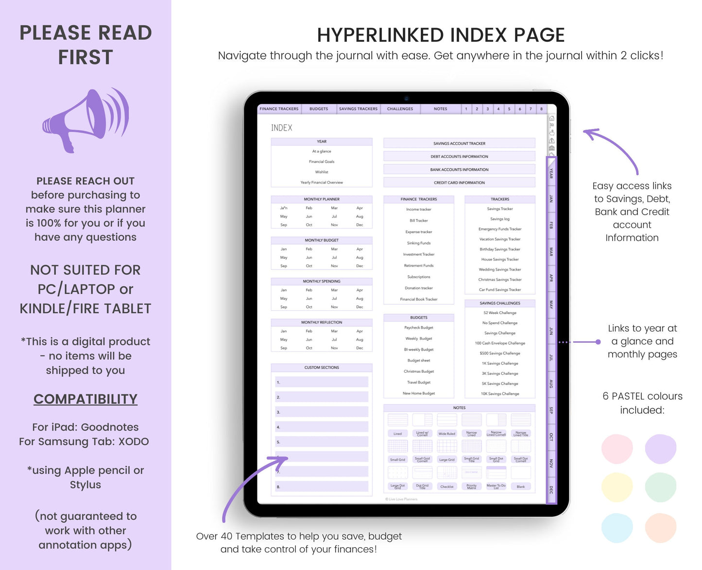 Digital Budget Planner (Pastels)