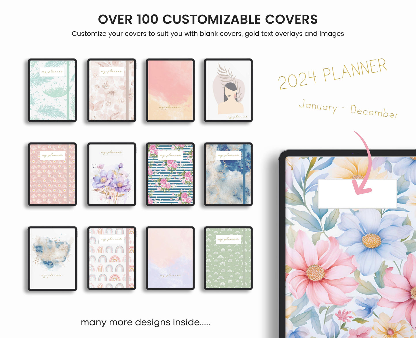 Undated Digital Planner Goodnotes