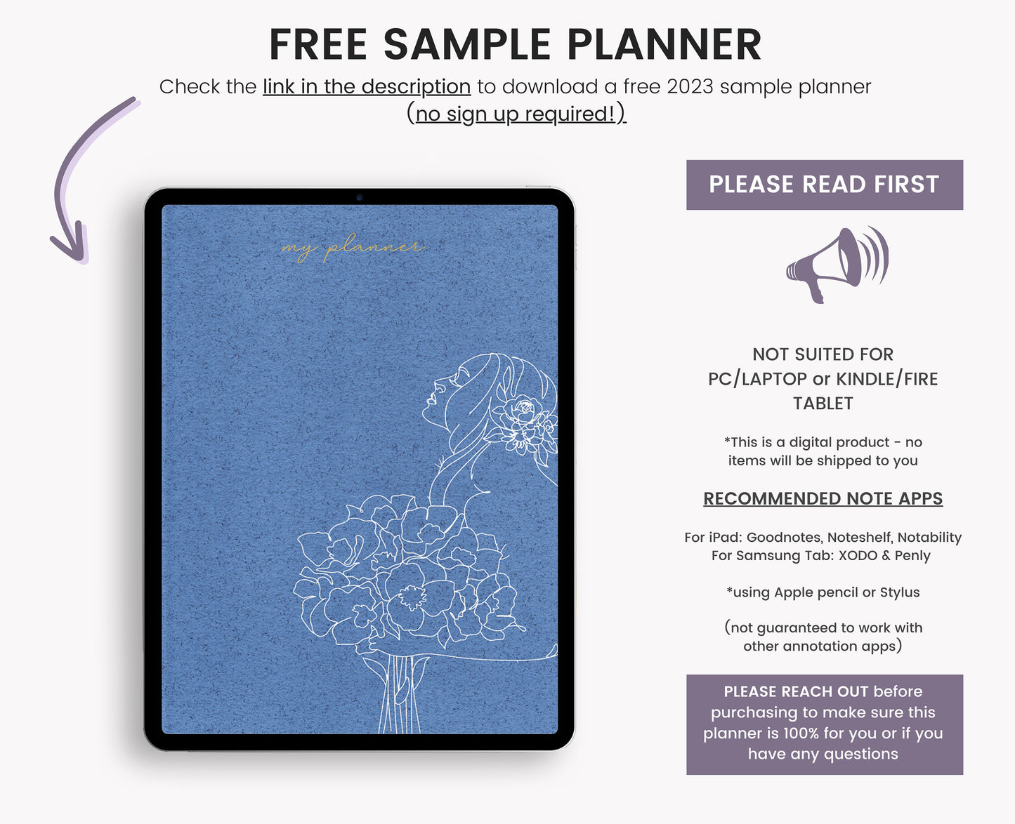 Undated Dark Mode Digital Planner
