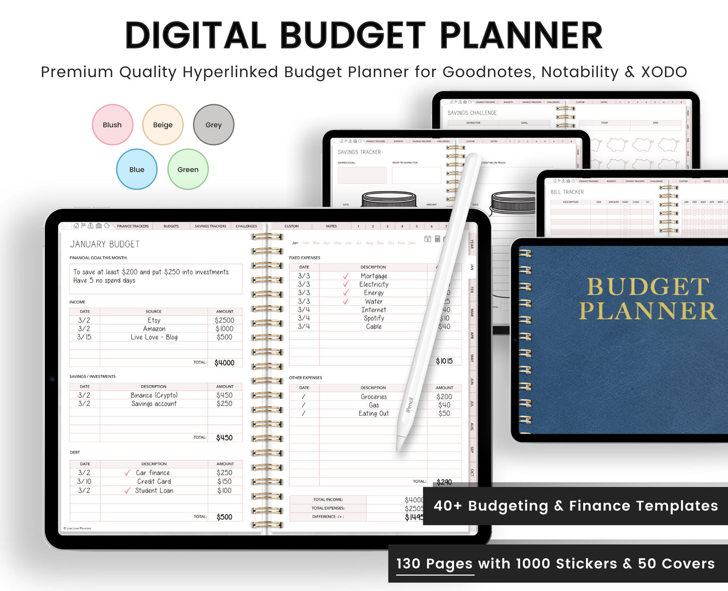 Digital Budget Planner (Landscape)