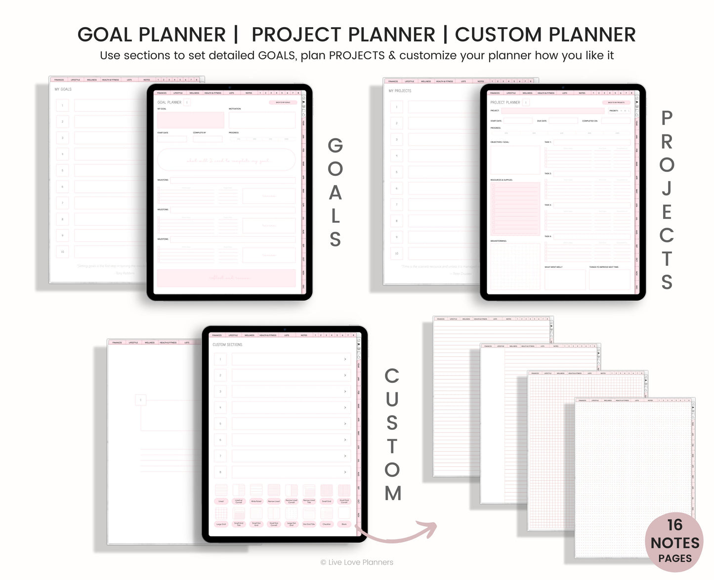Undated Digital Planner Goodnotes