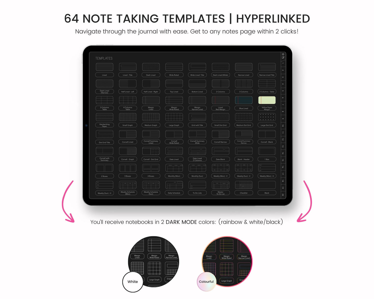 Dark Mode Landscape Digital Notebook