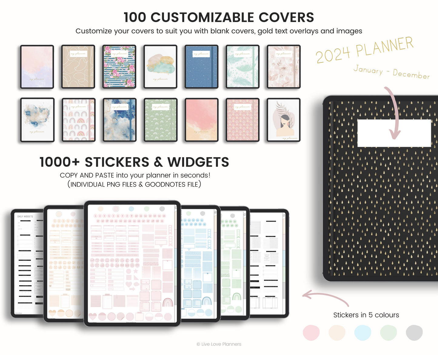 Undated Digital Planner Goodnotes