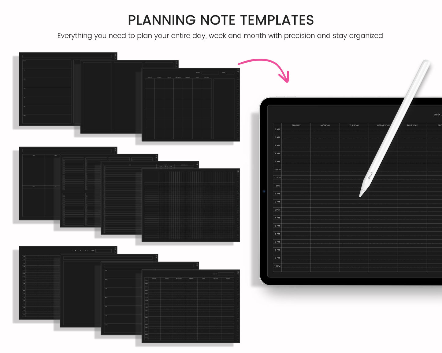 Dark Mode Landscape Digital Notebook