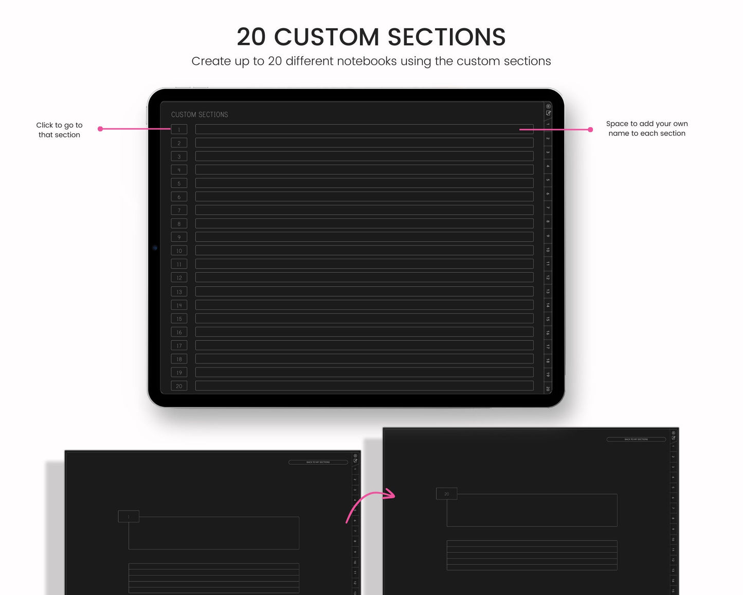 Dark Mode Landscape Digital Notebook