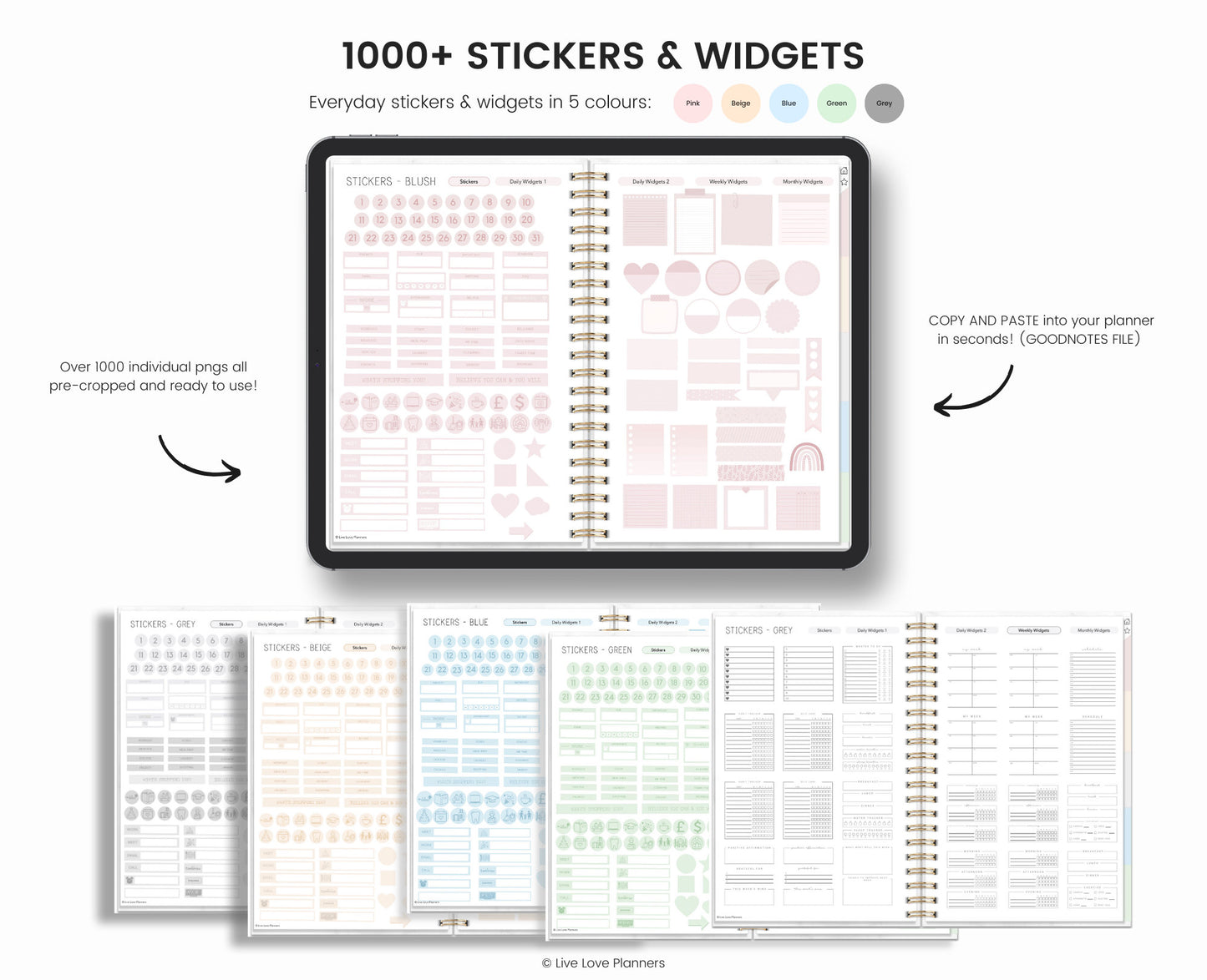 Undated Digital Planner Goodnotes