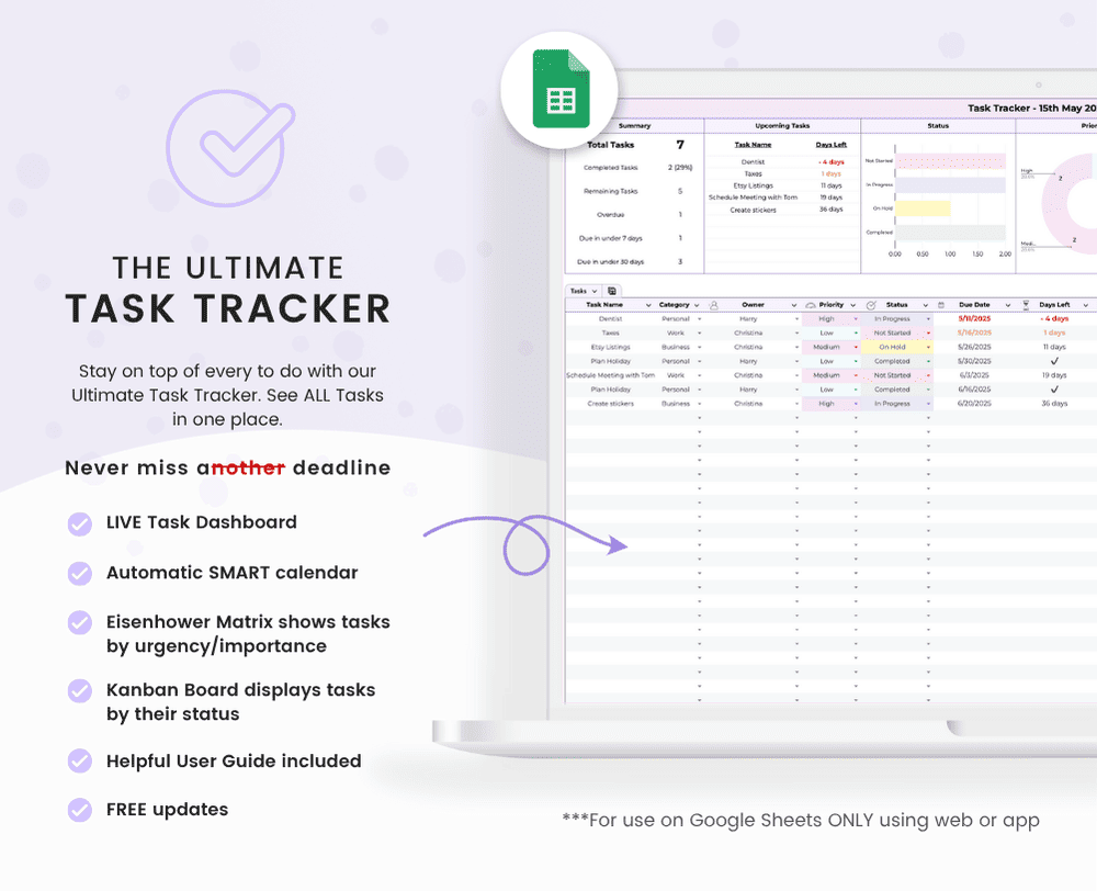 Task Tracker for Google Sheets