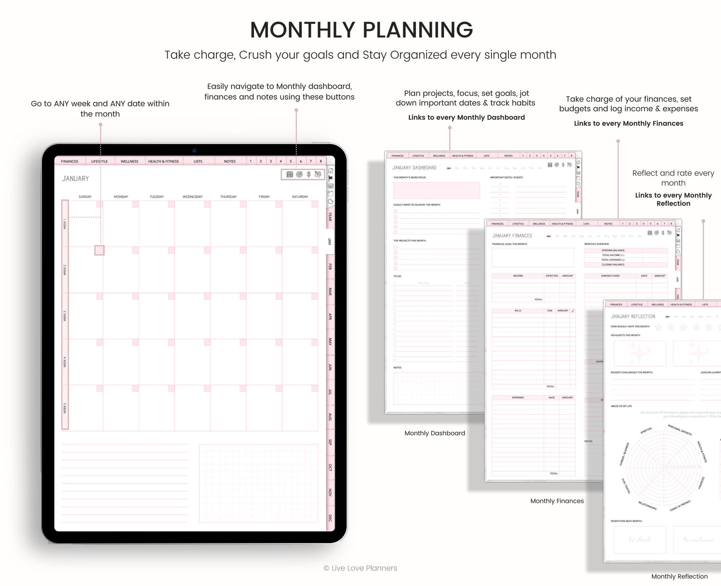 Undated Digital Planner Goodnotes