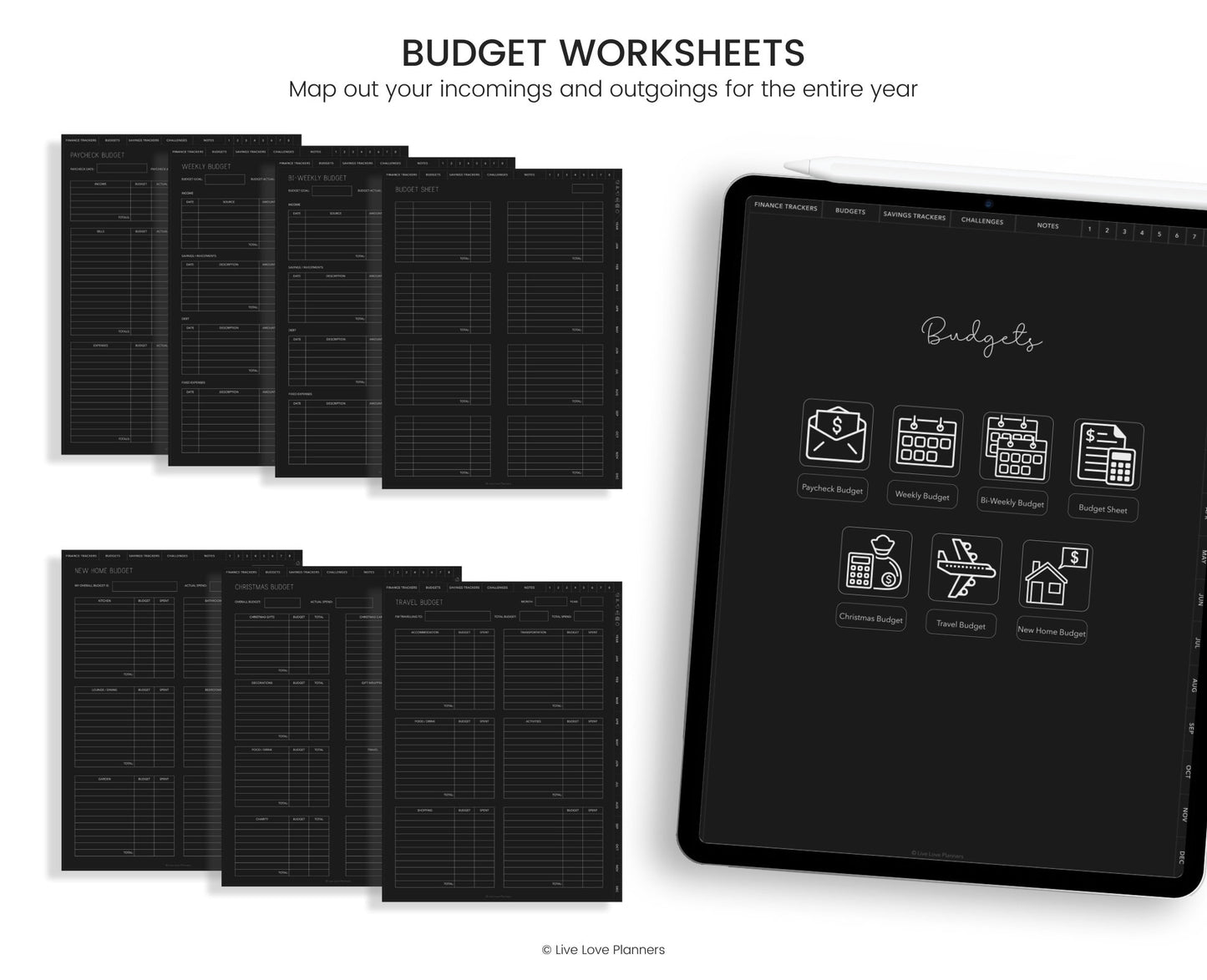 Digital Dark Mode Budget Planner