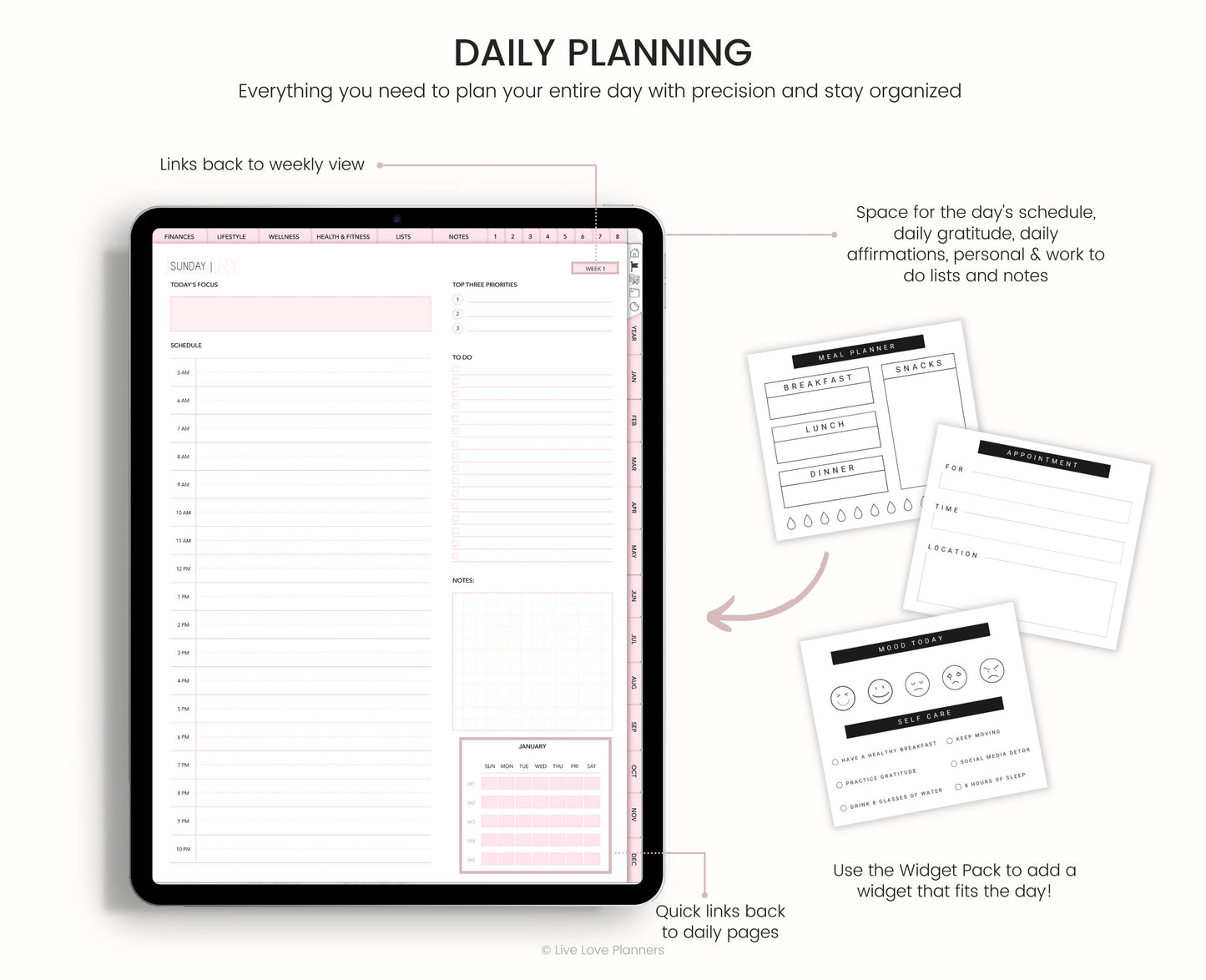 Undated Digital Planner Goodnotes