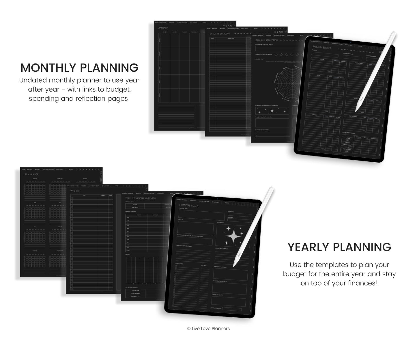 Digital Dark Mode Budget Planner