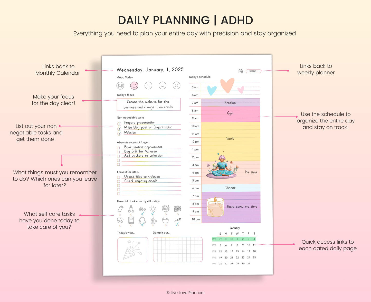 Printable ADHD planner