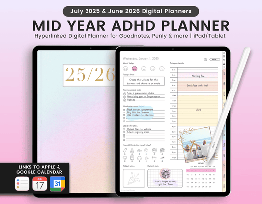 Mid Year July 2025 to June 2026 ADHD Planner