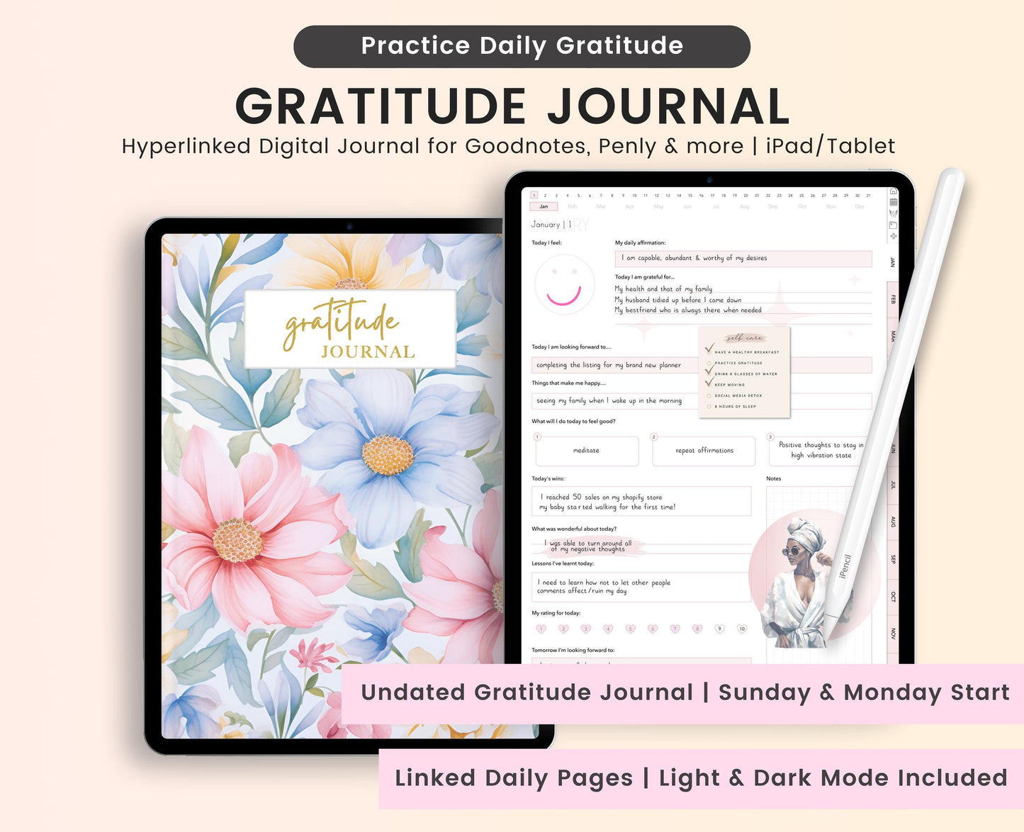 Digital Gratitude Journal (Portrait)