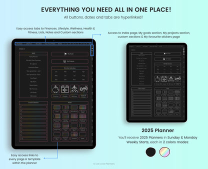 2025 Dark Mode Planner