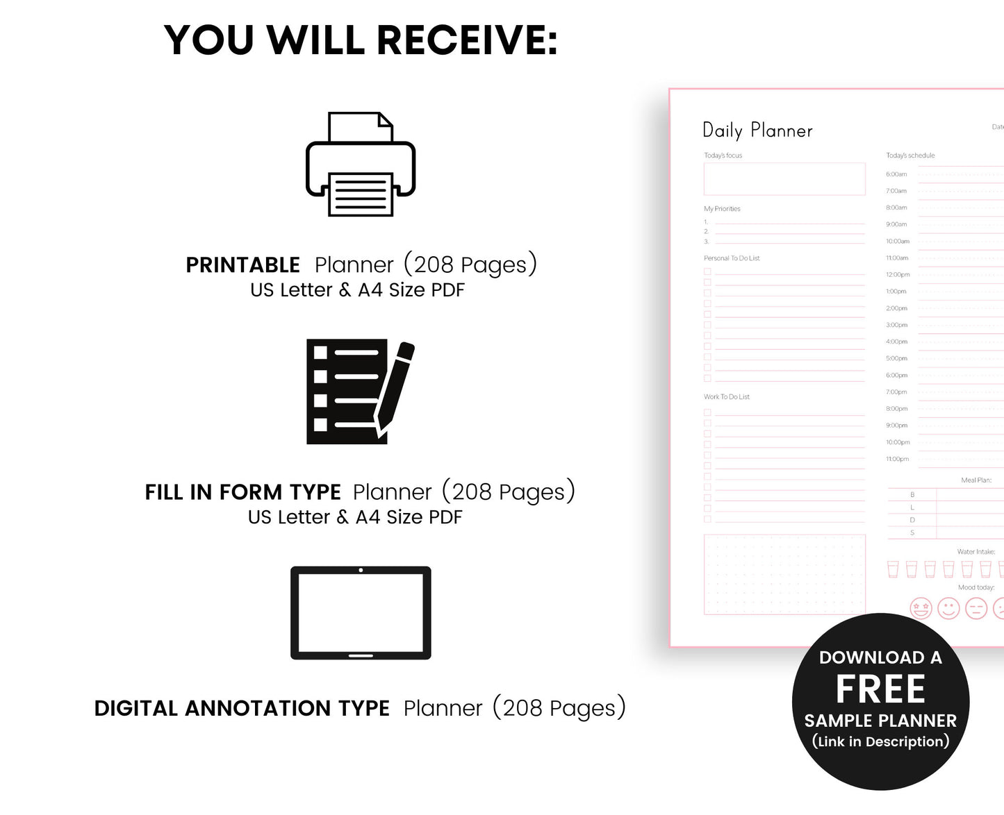 Printable ADHD planner