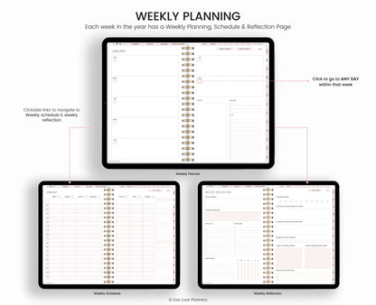 Undated Digital Planner | Hyperlinked Digital Planner | GoodNotes Planner | Notability Planner | iPad Planner | Undated Planner | Daily