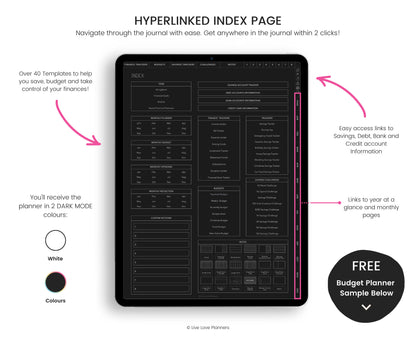 Digital Dark Mode Budget Planner