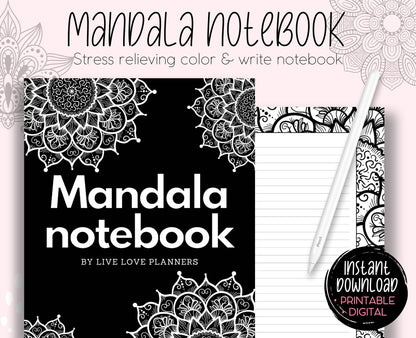 Mandala Coloring Book & Notebook