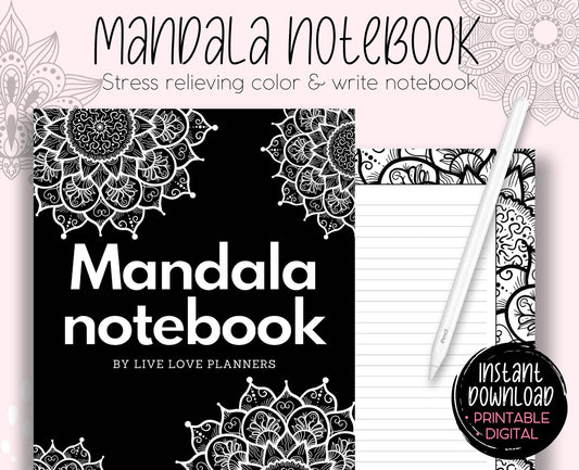 Mandala Coloring Book & Notebook
