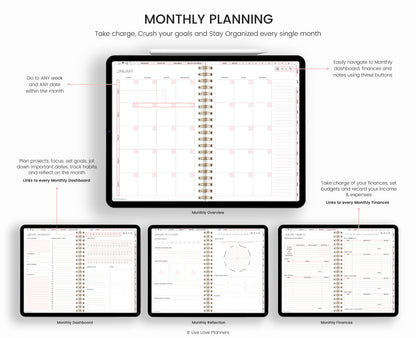 Undated Digital Planner Goodnotes