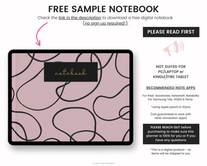 Dark Mode Landscape Digital Notebook