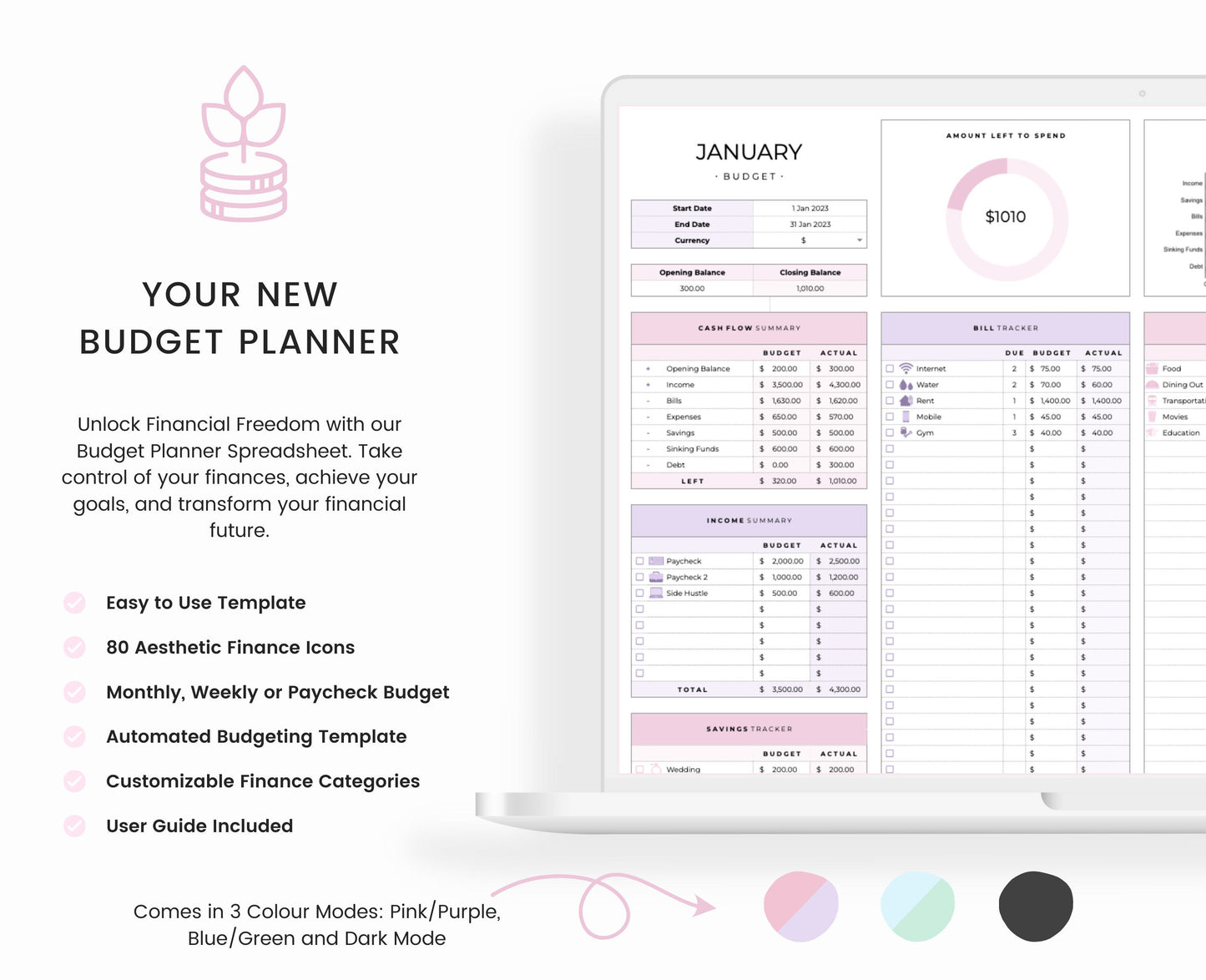 Budget Planner for Google Sheets - Weekly