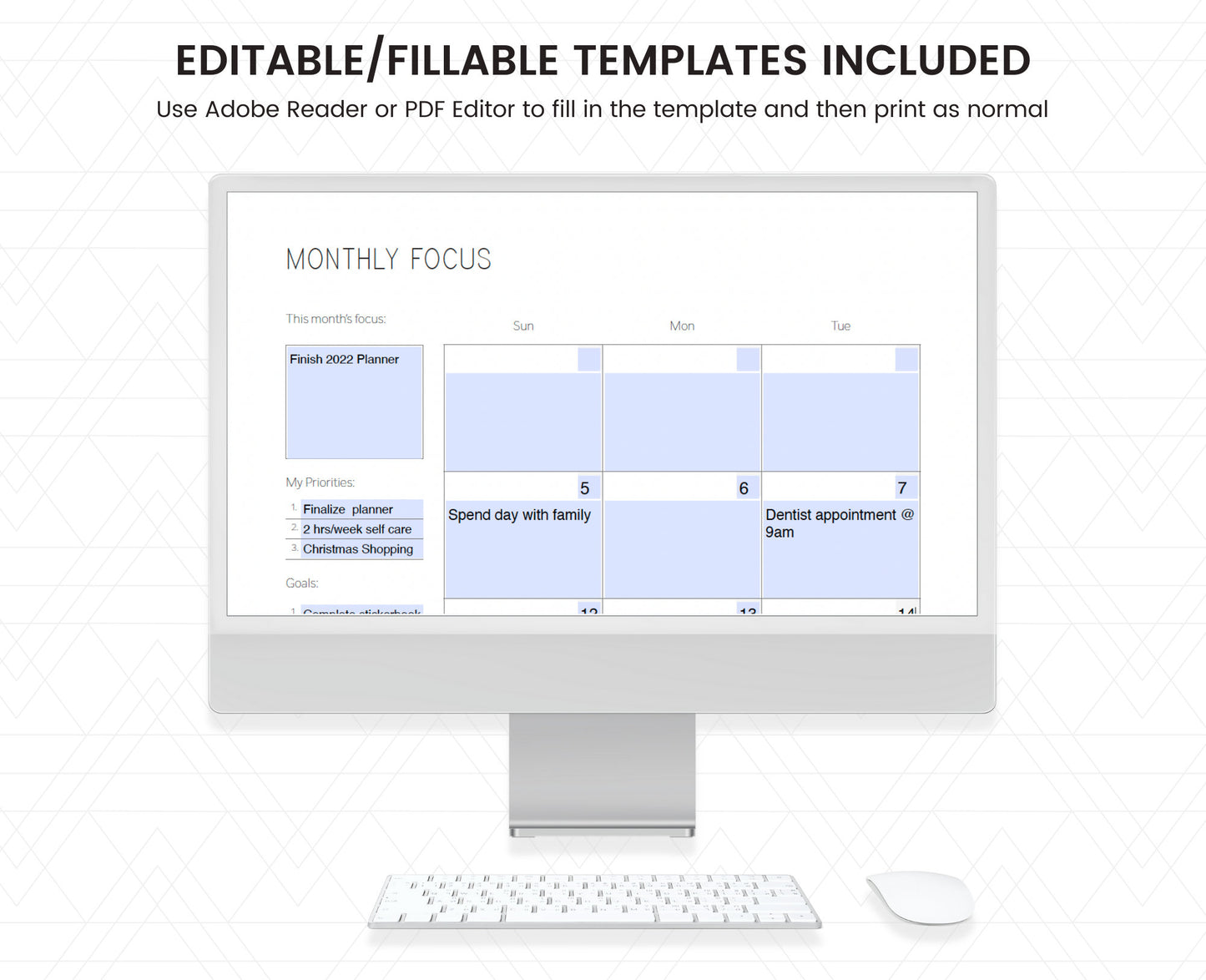 Printable Monthly planner