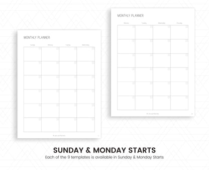 Printable Monthly planner