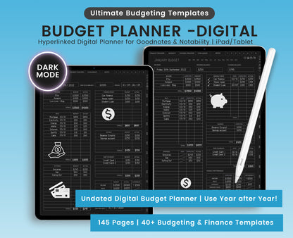 Digital Dark Mode Budget Planner