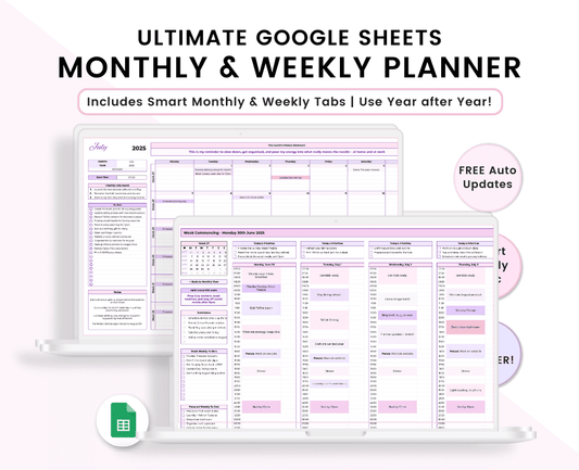 Monthly & Weekly Planner for Google Sheets