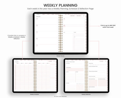 Undated Digital Planner Goodnotes