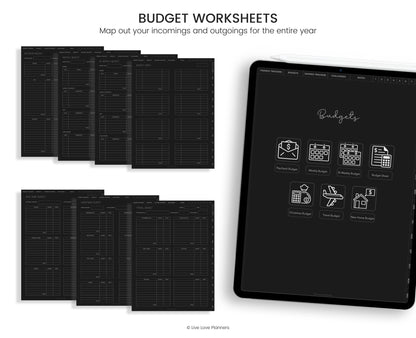 Digital Dark Mode Budget Planner