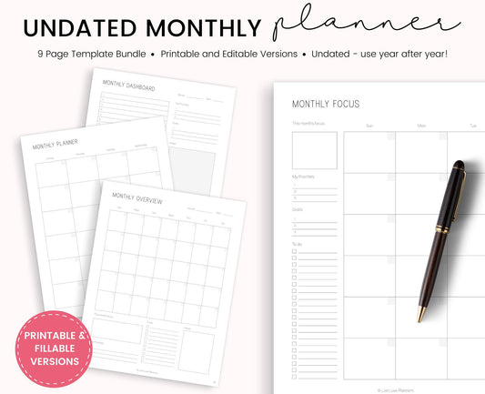 Printable Monthly planner