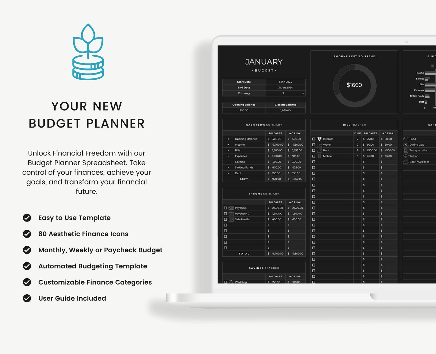 Budget Planner for Google Sheets - Weekly