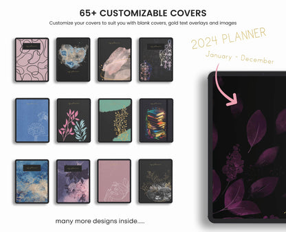 Undated Dark Mode Digital Planner