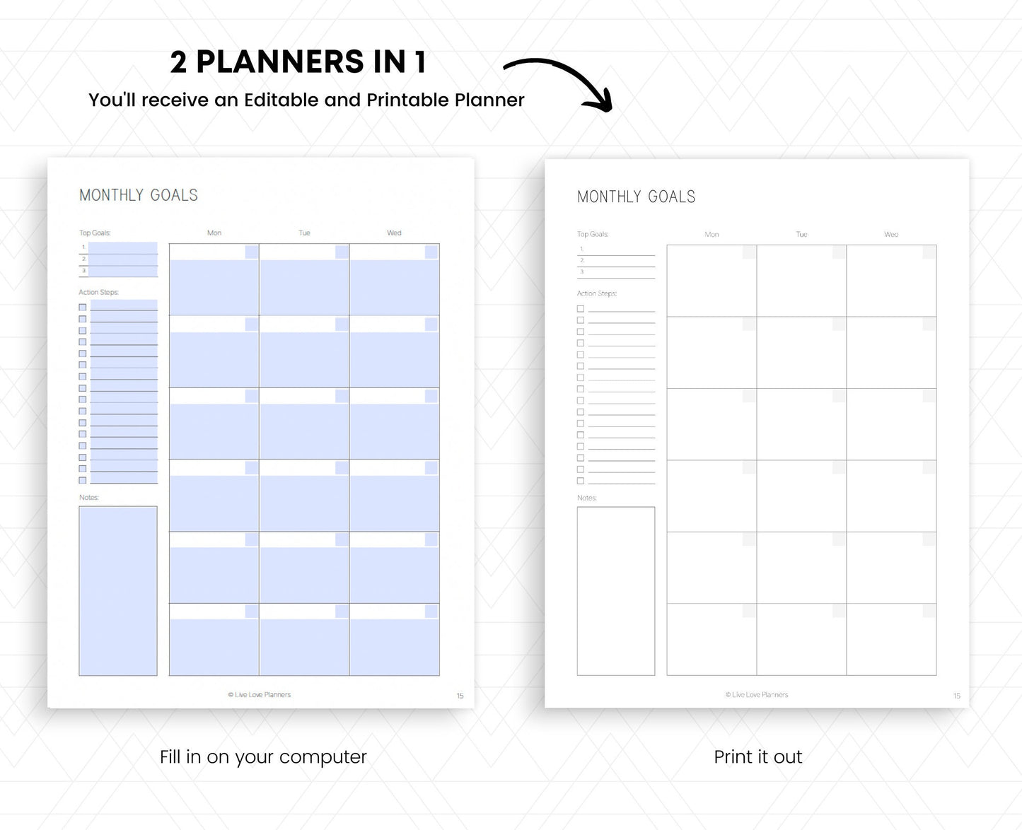 Printable Monthly planner