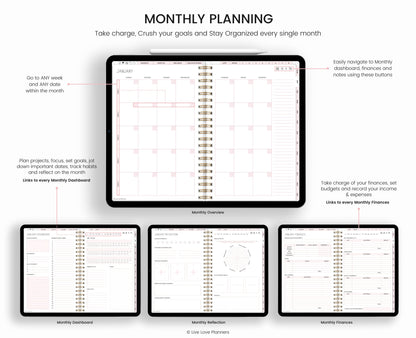 Undated Digital Planner | Hyperlinked Digital Planner | GoodNotes Planner | Notability Planner | iPad Planner | Undated Planner | Daily