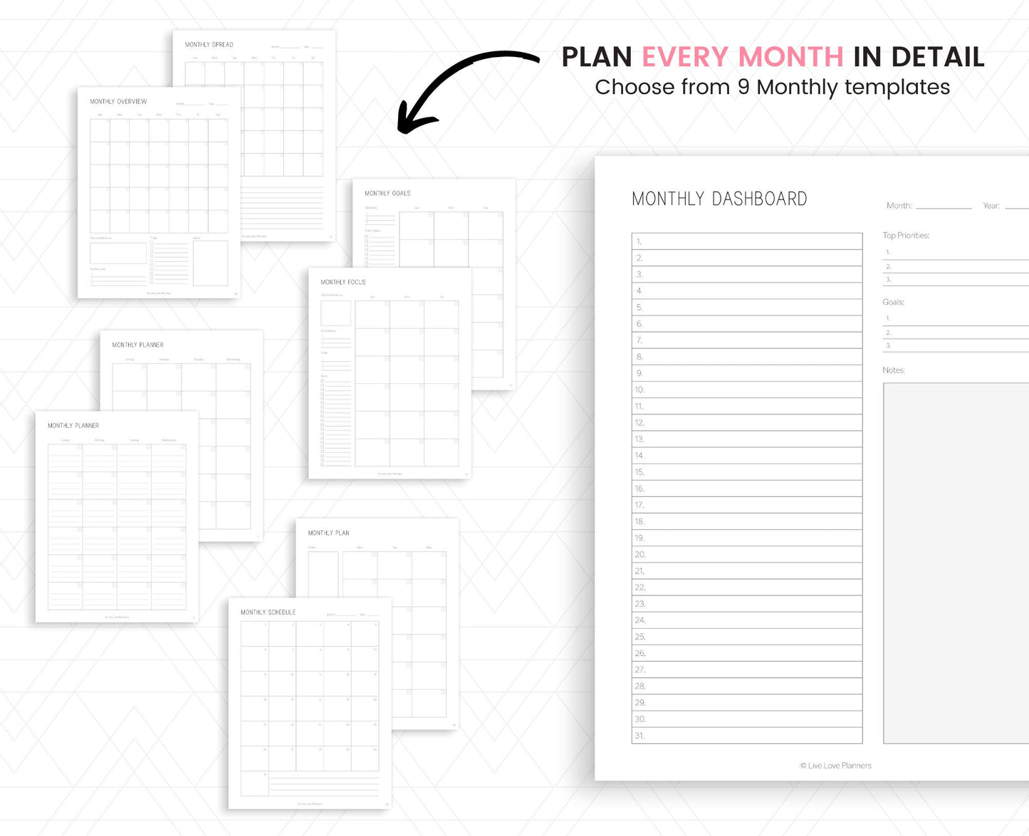 Printable Monthly planner