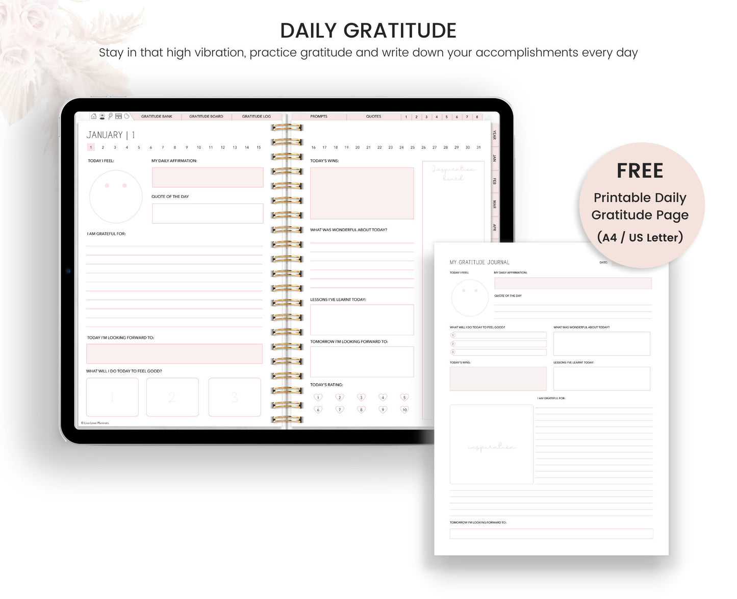 Digital Gratitude Journal (Landscape)
